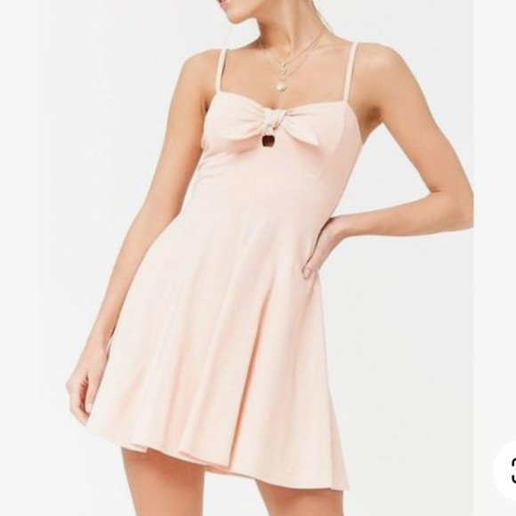 Forever 21 Dresses & Skirts - Tie-Front Cami Skater Dress Pink